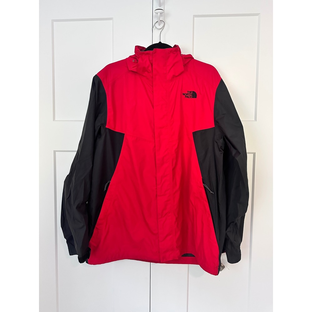 The North Face Red & Black HyVent Waterproof Rain Wind Jacket Gorpcore Men's L
